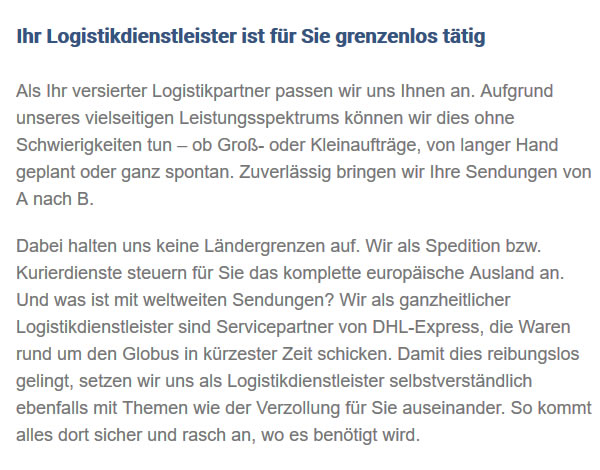 Logistikpartner in  Fröhnd